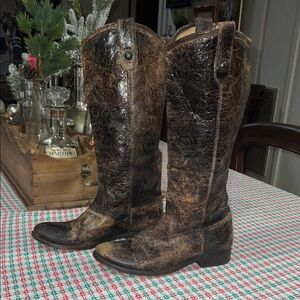 Frye 77164 Melissa Glazed Distressed Leather Boots